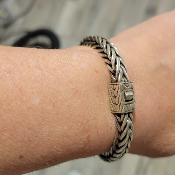 John Hardy Sterling Silver Box Braided Chain Bracelet - Picture 8 of 10